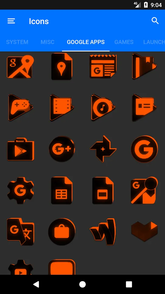 Flat Black and Orange IconPack | Indus Appstore | Screenshot