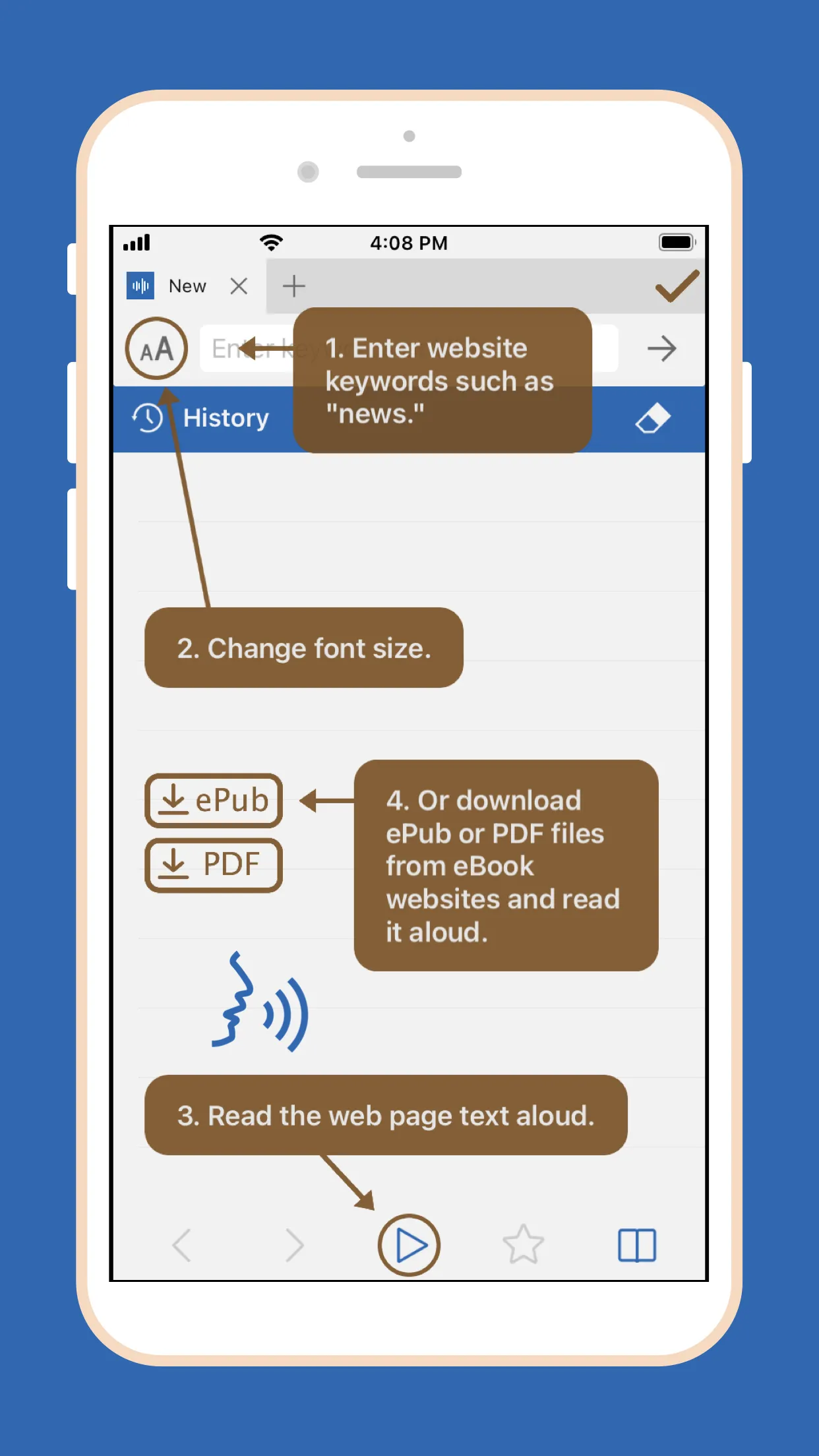 Audify read aloud web browser | Indus Appstore | Screenshot