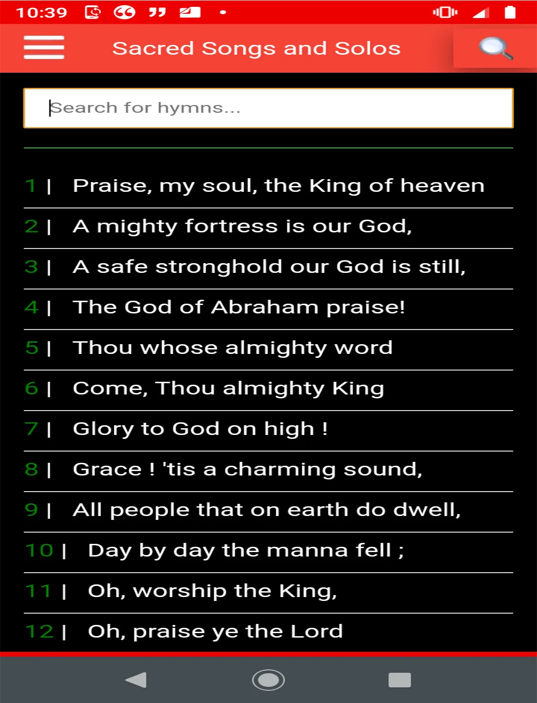 Sacred Songs and Solos (audio) | Indus Appstore | Screenshot