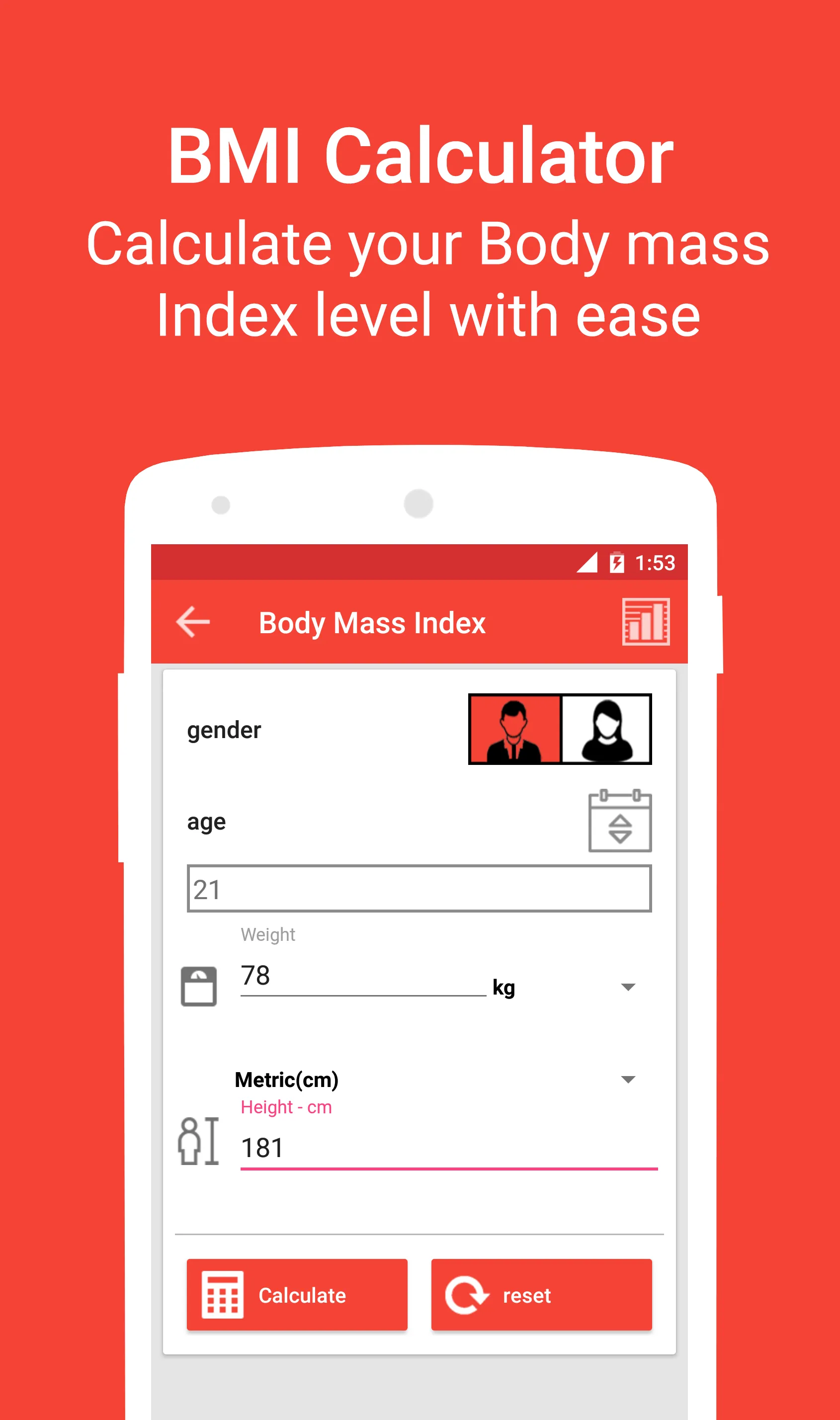BMI Calculator Weight Tracker | Indus Appstore | Screenshot