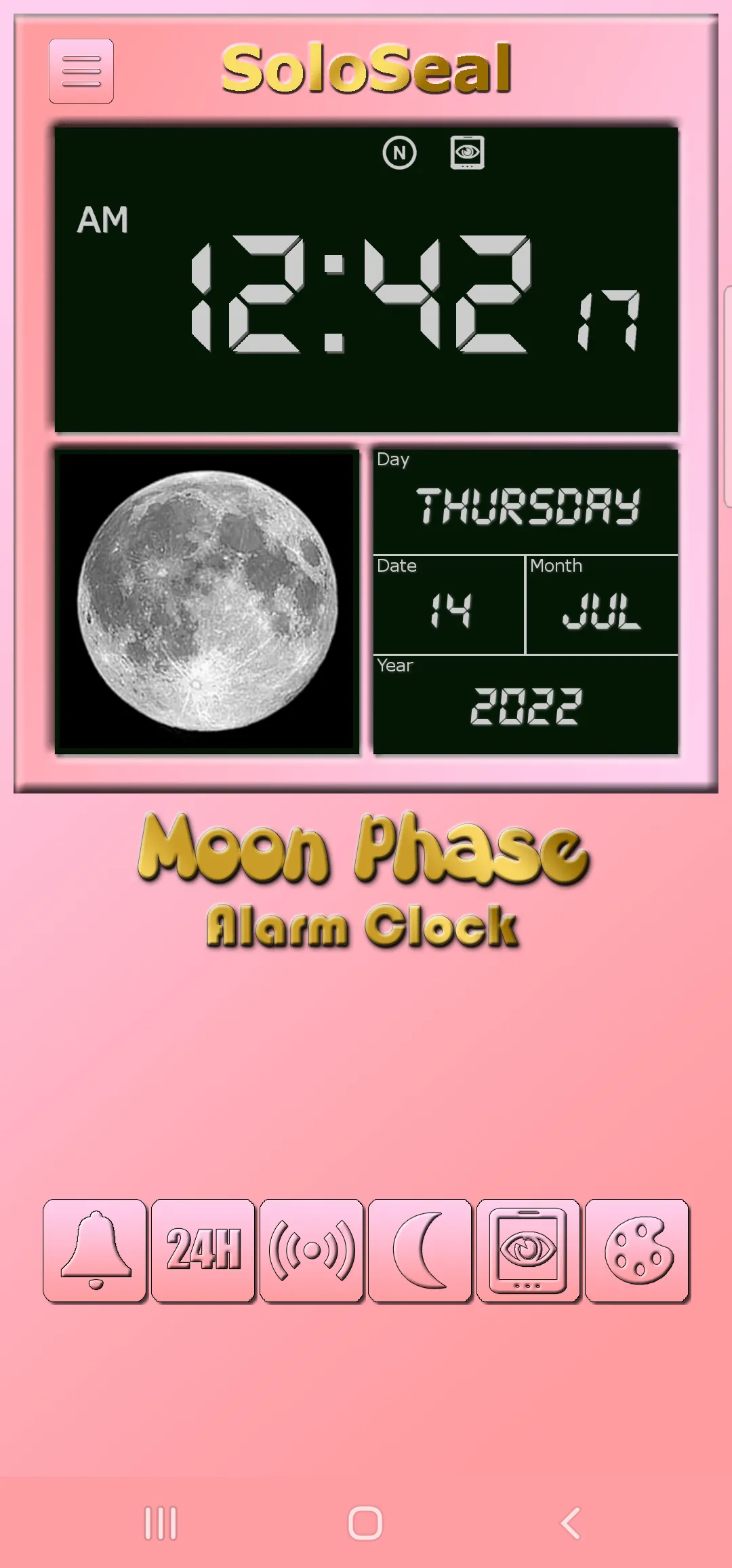 Moon Phase Alarm Clock | Indus Appstore | Screenshot