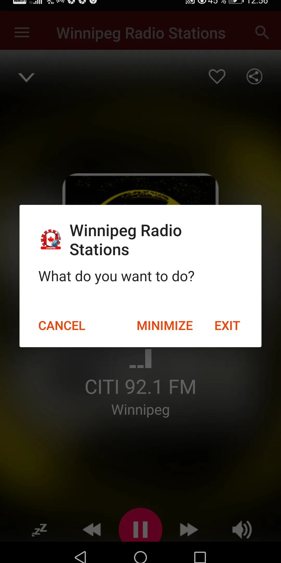 Winnipeg Radio Stations | Indus Appstore | Screenshot