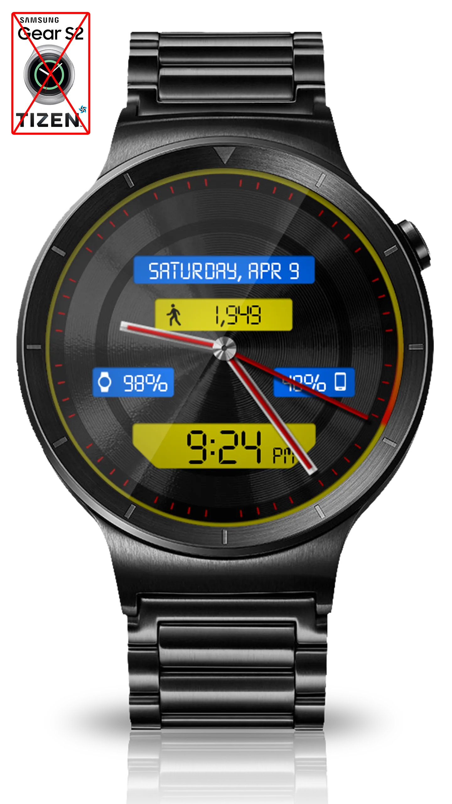 Black Metal LED HD Watch Face | Indus Appstore | Screenshot