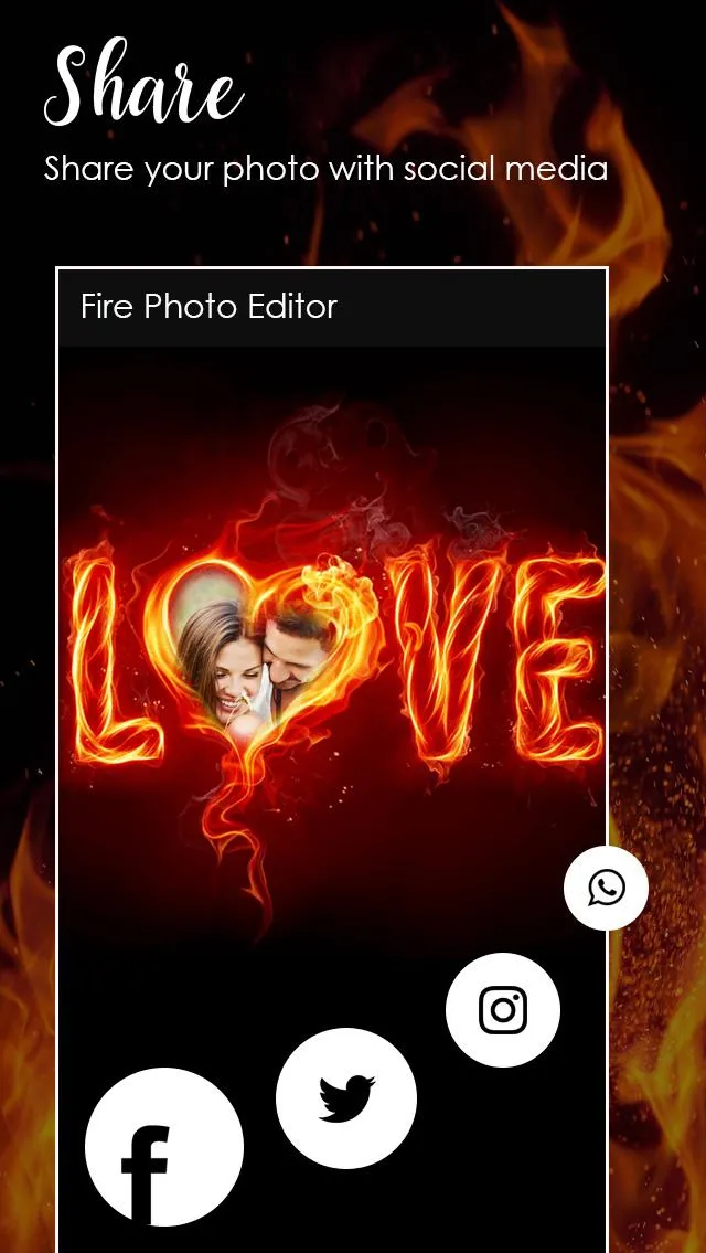 Fire Text Photo Frame | Indus Appstore | Screenshot