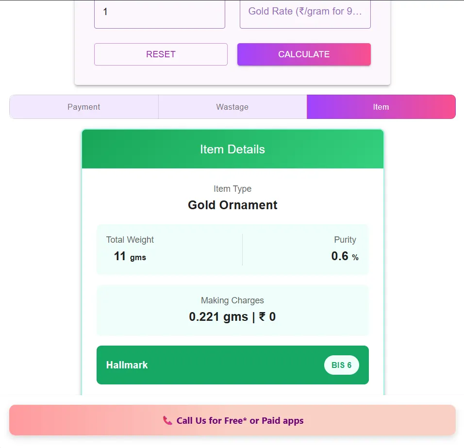 Gold Calculator | Indus Appstore | Screenshot