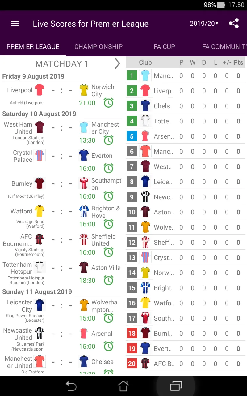 Live Scores for Premier League | Indus Appstore | Screenshot