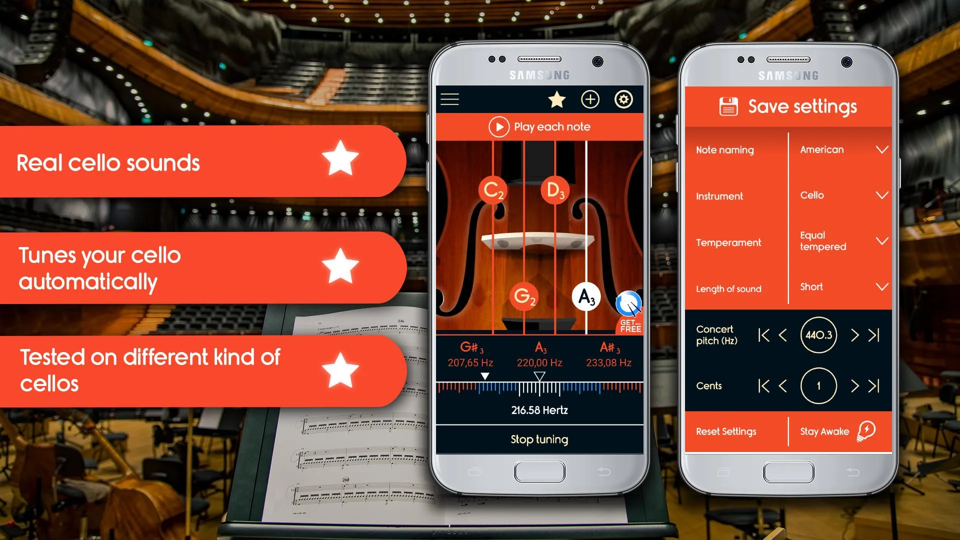 Master Violoncello Tuner | Indus Appstore | Screenshot