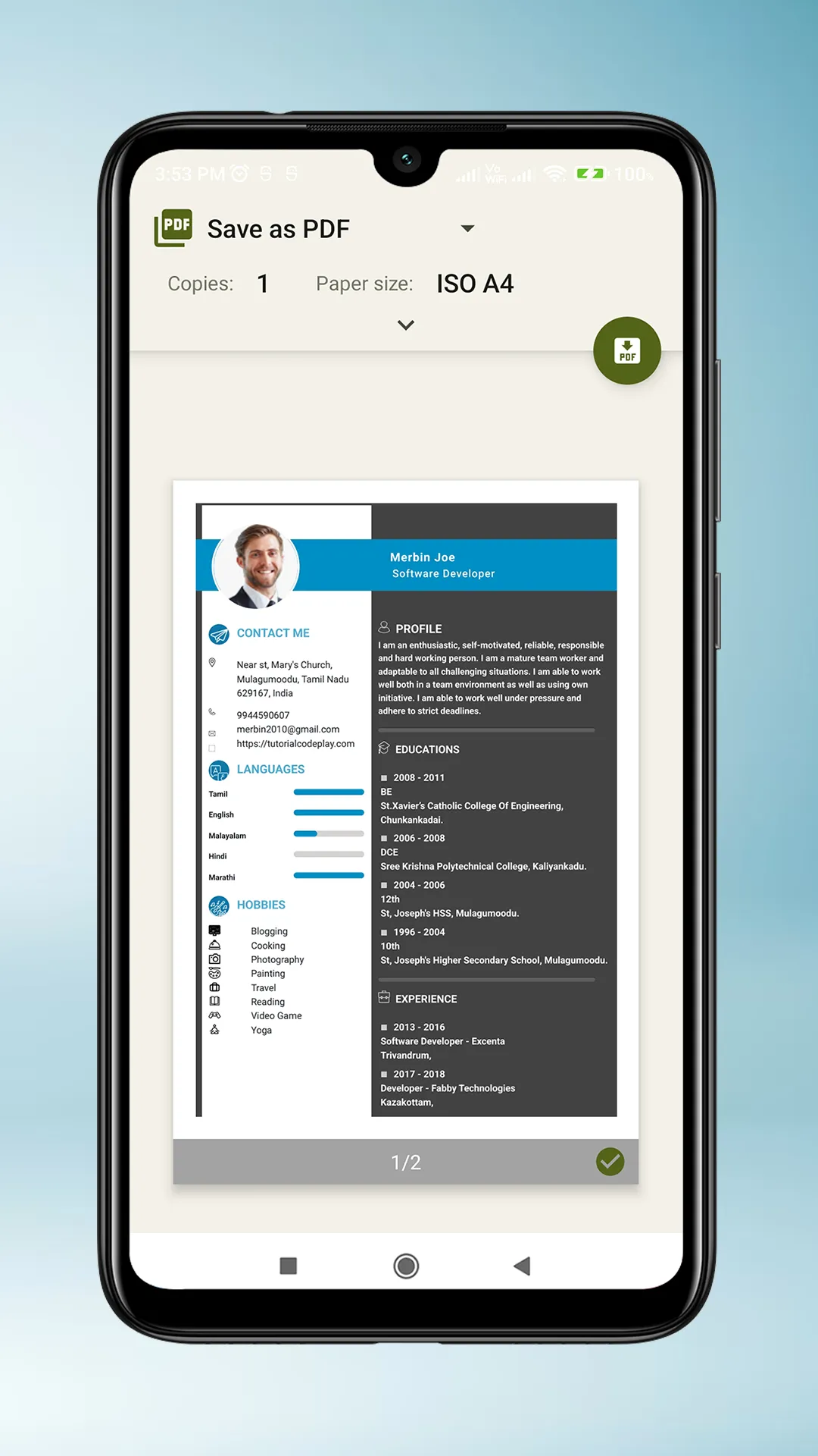 Resume maker - CV builder | Indus Appstore | Screenshot