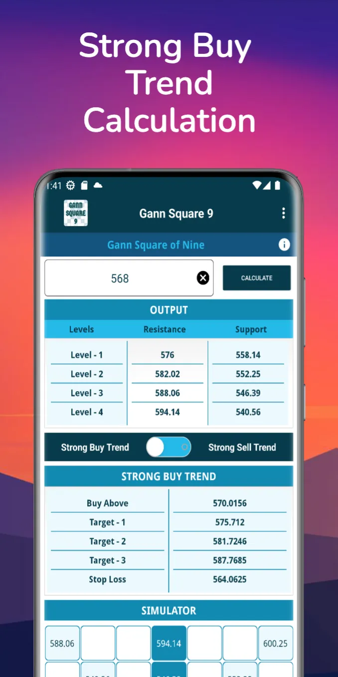 Gann Square 9 Calculator | Indus Appstore | Screenshot