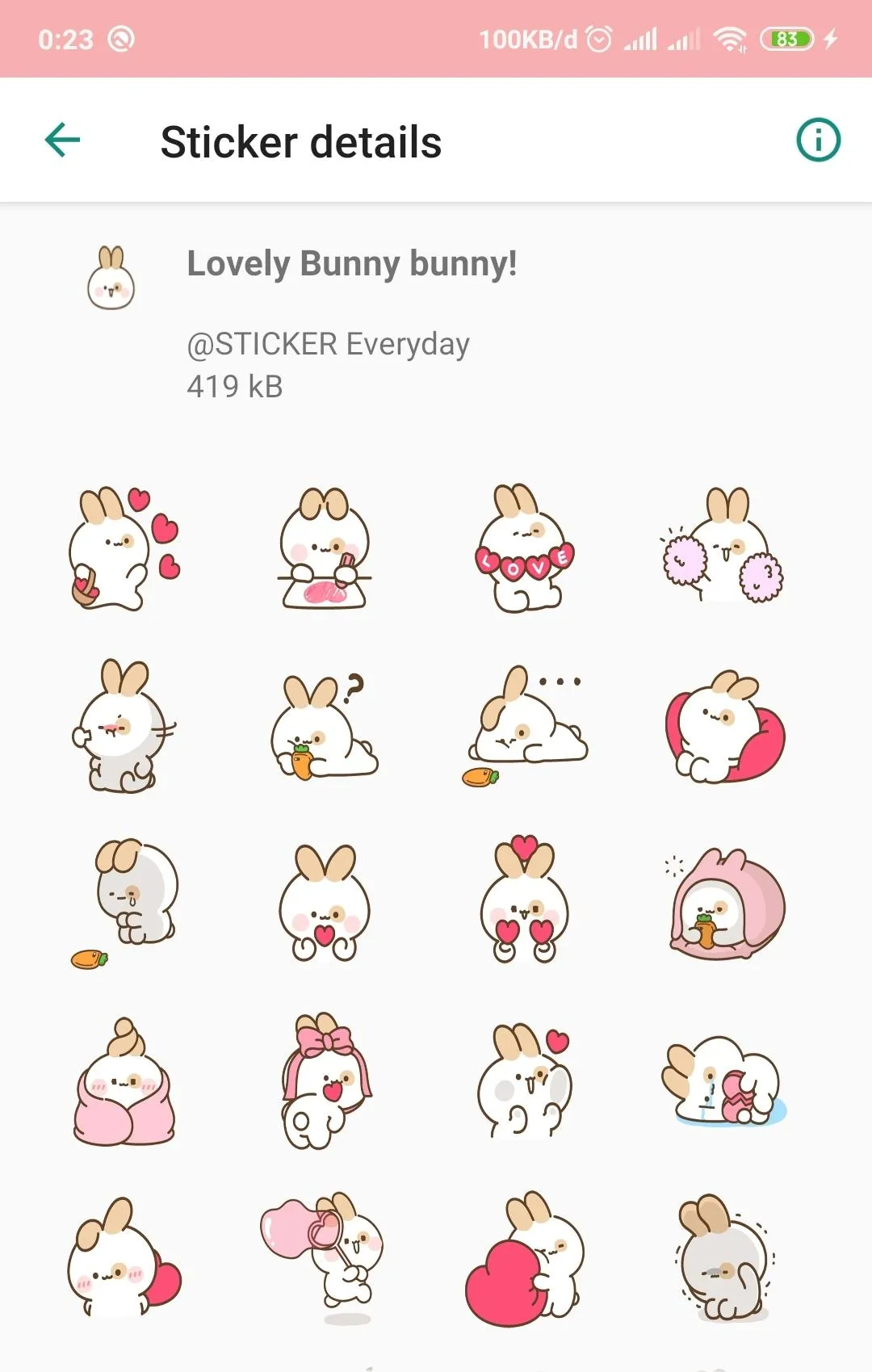 WAStickerApps - Cute Bunny Sti | Indus Appstore | Screenshot