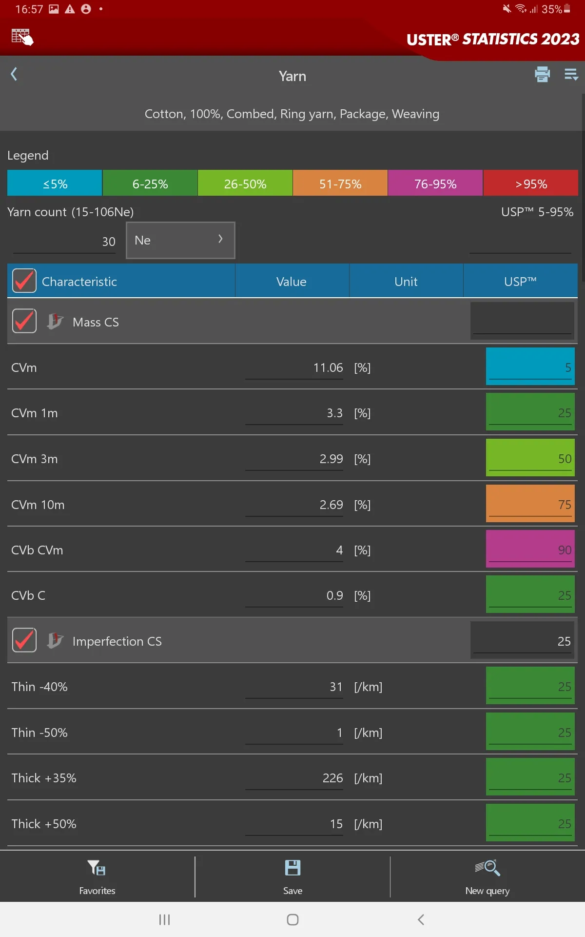 USTER® STATISTICS | Indus Appstore | Screenshot