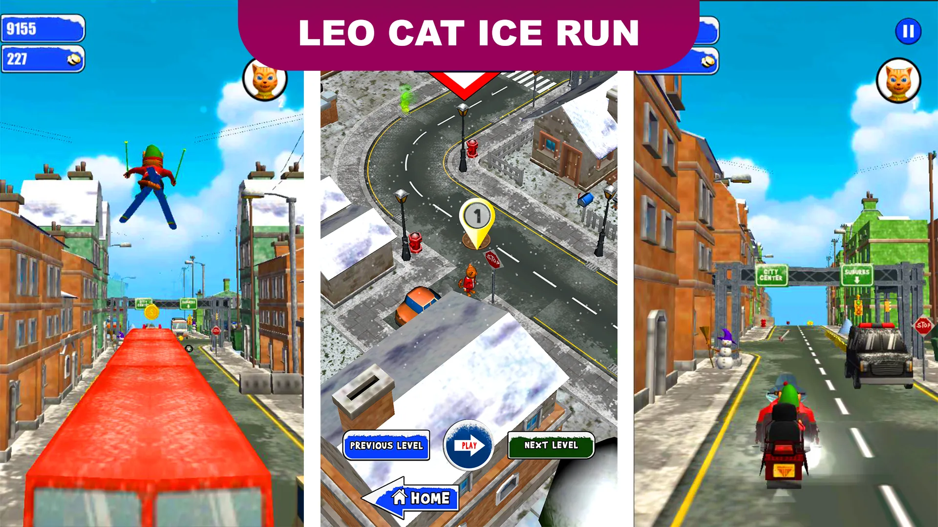 Leo Cat Ice Run - Frozen City | Indus Appstore | Screenshot