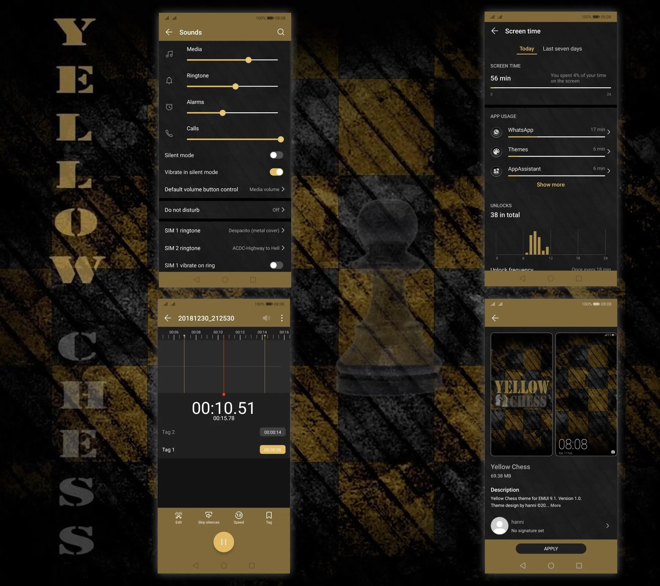 [EMUI 9.1]Yellow Chess Theme | Indus Appstore | Screenshot