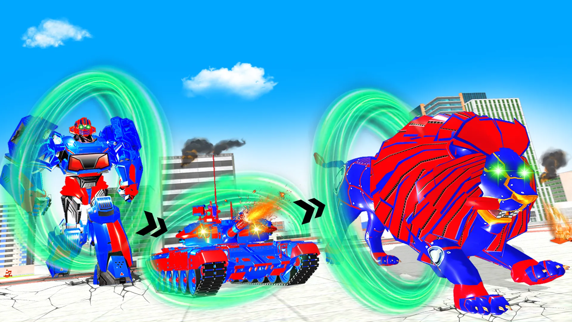 Army Tank Lion Robot Car Games | Indus Appstore | Screenshot