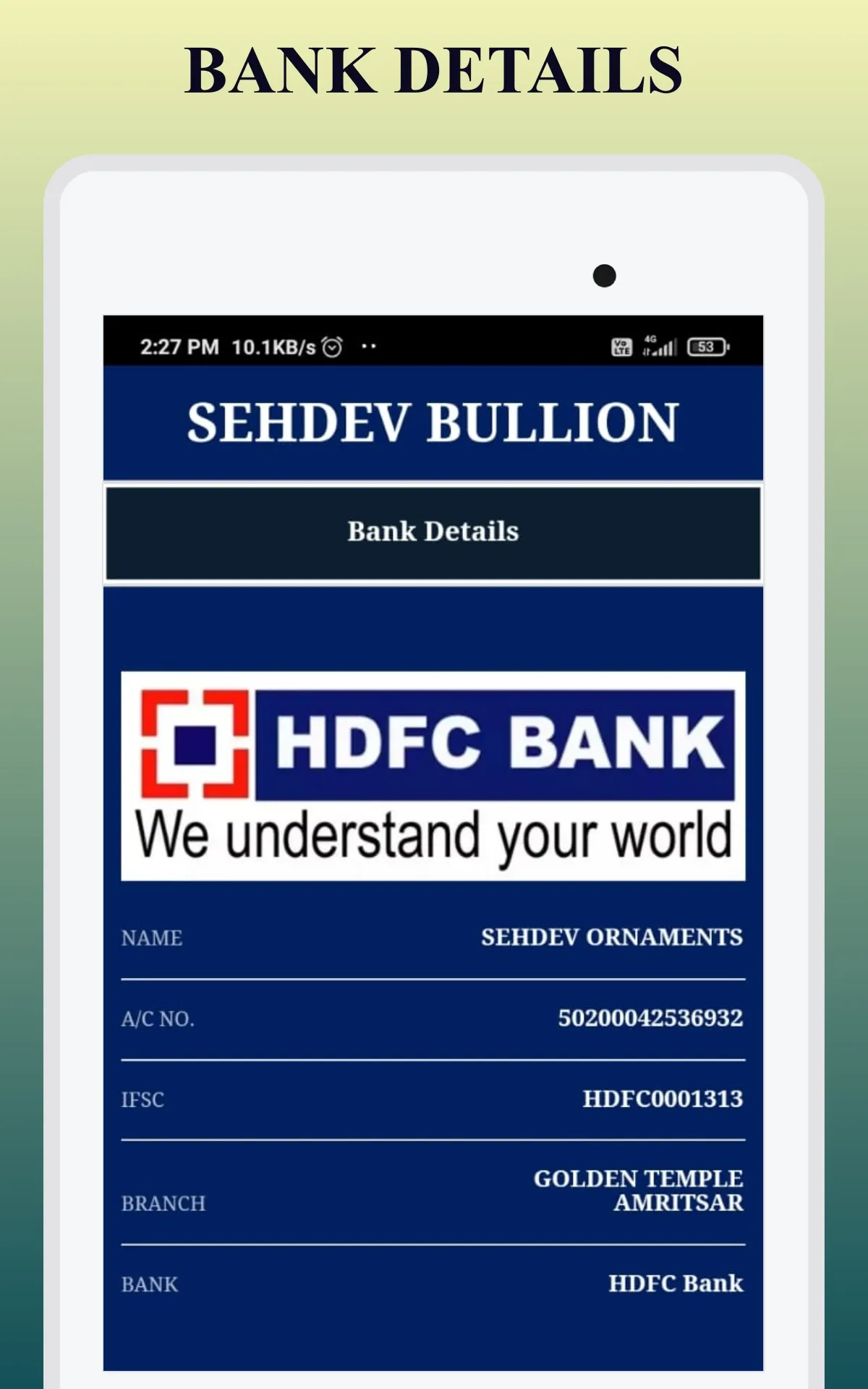 Sehdev Bullion | Indus Appstore | Screenshot