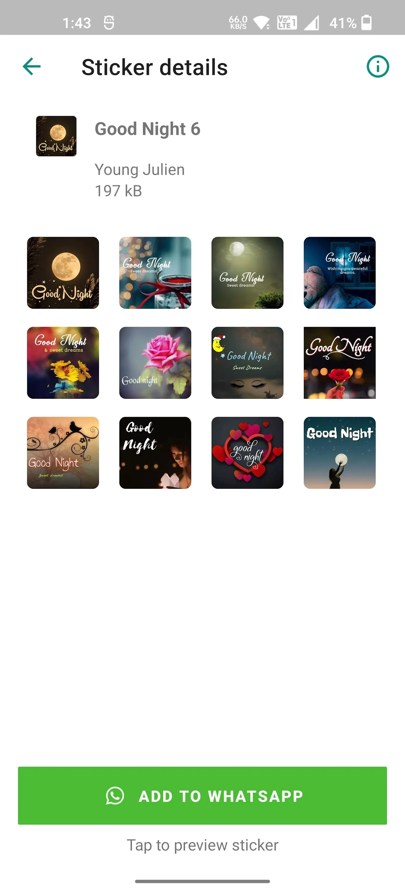 Good Night Stickers | Indus Appstore | Screenshot