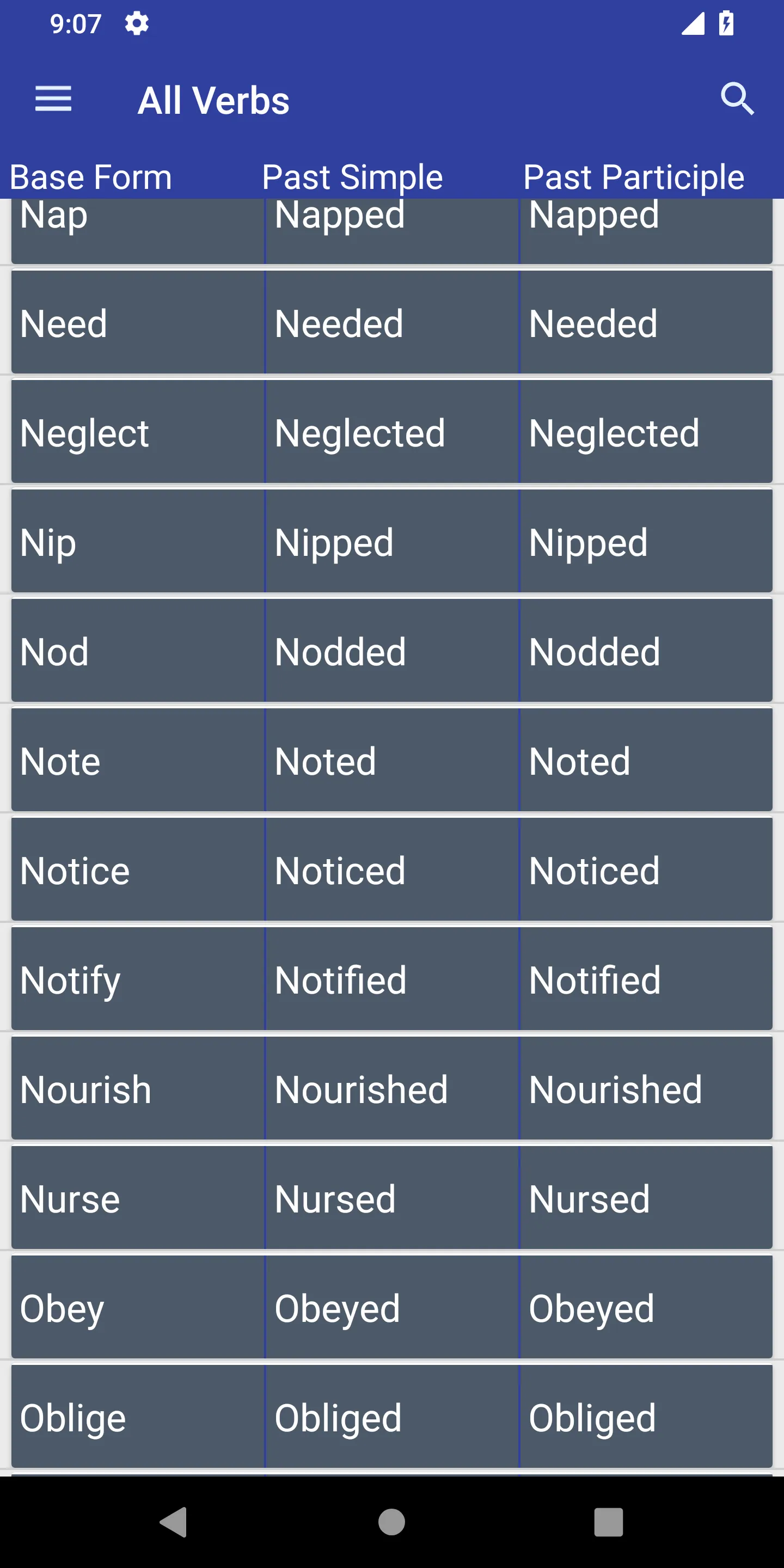 Verb Forms Dictionary | Indus Appstore | Screenshot