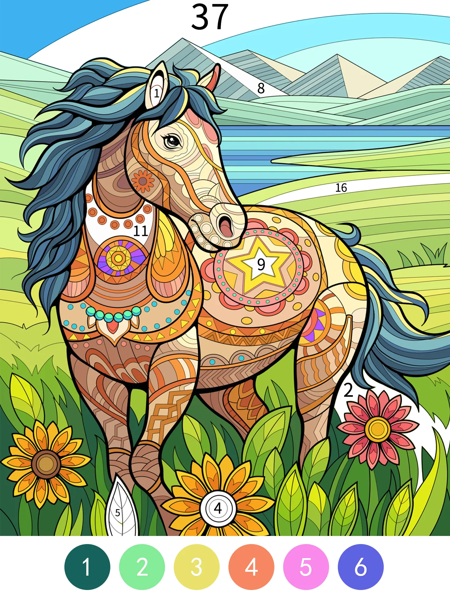 Tangle Color by Number Book | Indus Appstore | Screenshot