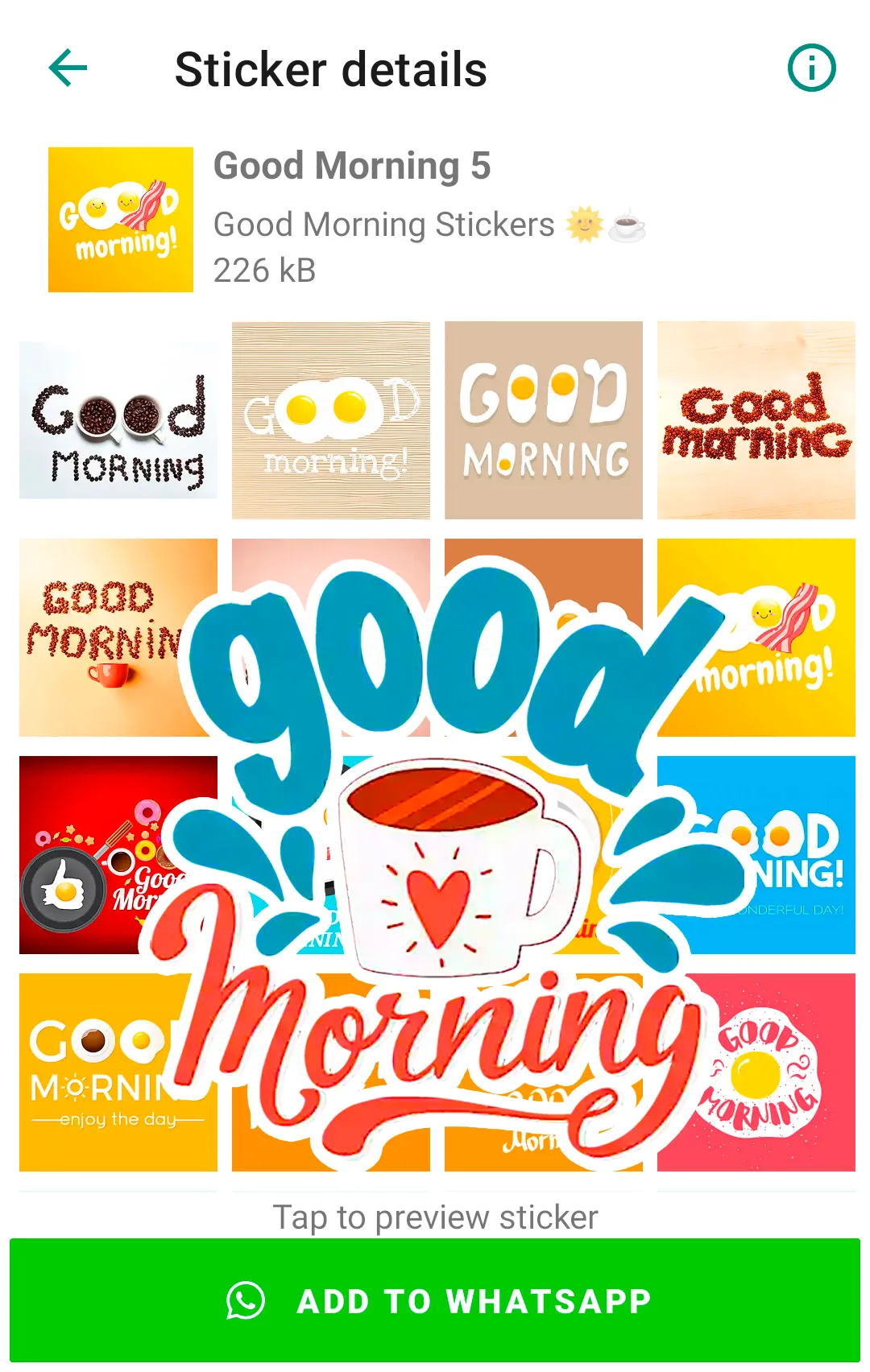 Good Morning Stickers | Indus Appstore | Screenshot