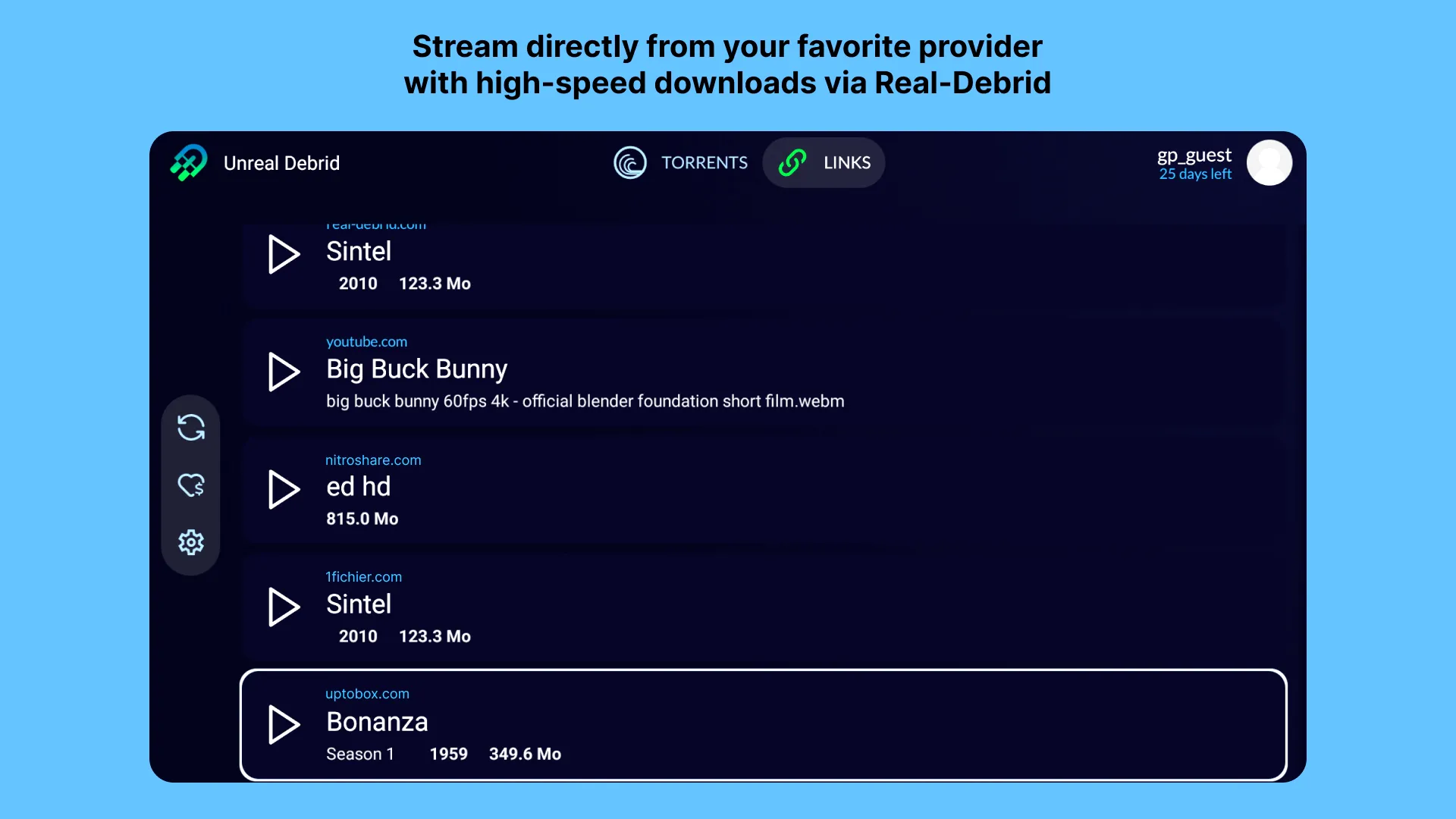 Unreal Debrid: Stream torrents | Indus Appstore | Screenshot