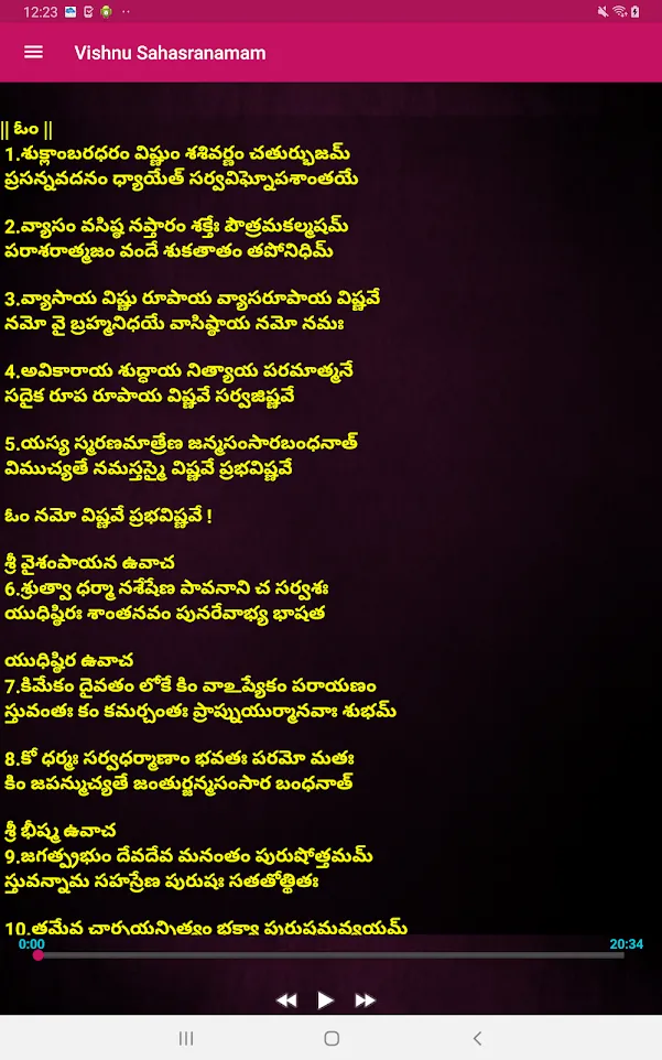 Vishnu Sahasranamam with Lyric | Indus Appstore | Screenshot