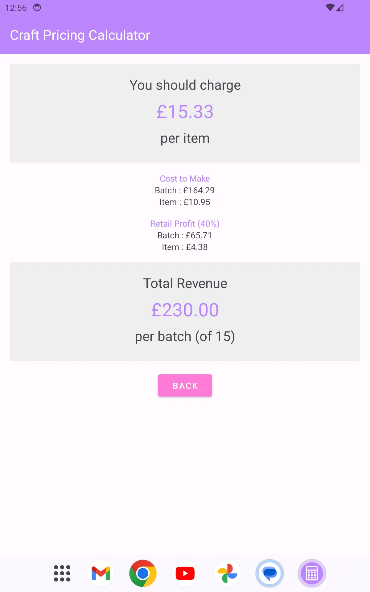 Craft Pricing Calculator | Indus Appstore | Screenshot