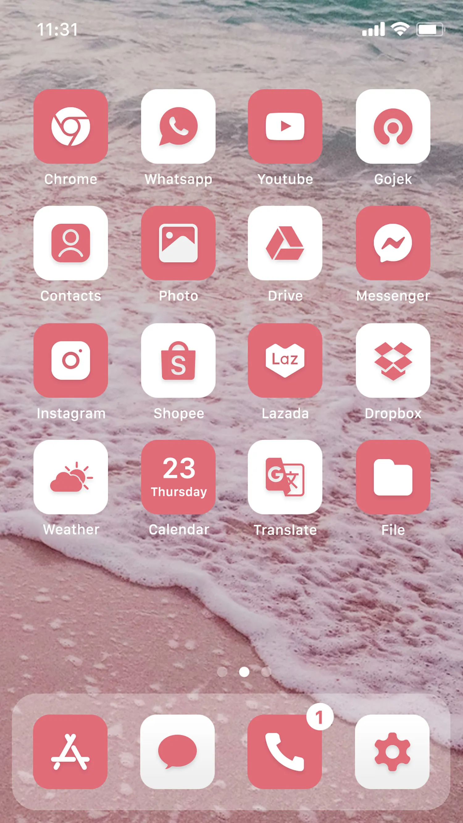 Wow Soft Red Theme - Icon Pack | Indus Appstore | Screenshot