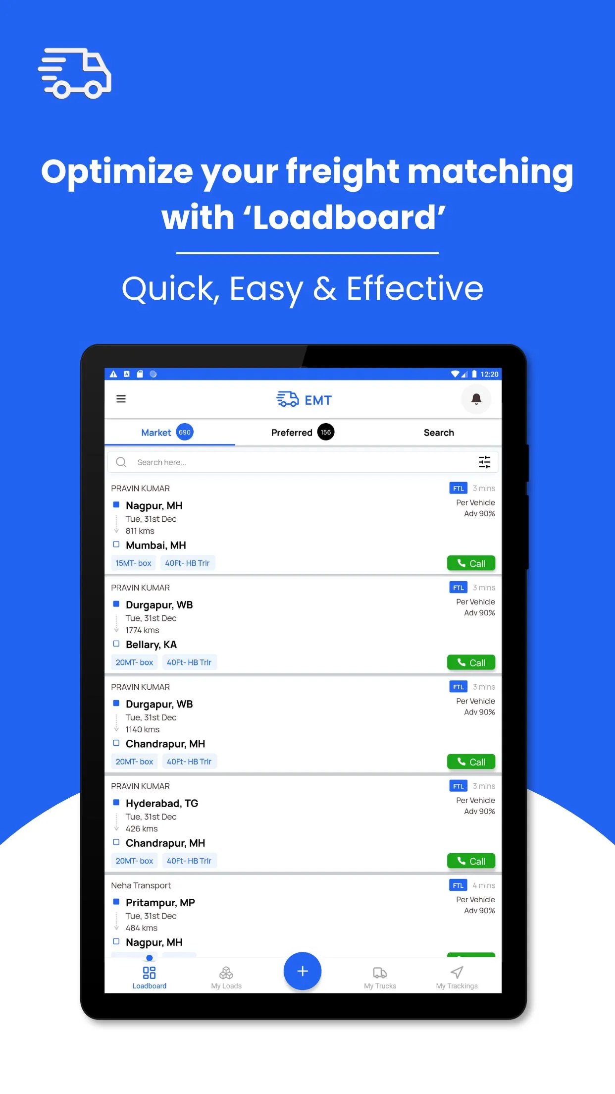 EMT - Find Trucks, Find Loads | Indus Appstore | Screenshot