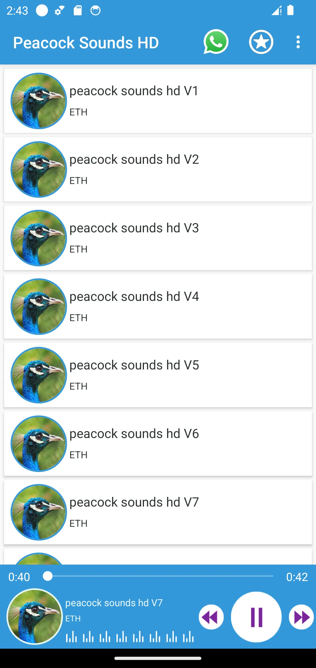 Peacock Sounds App | Indus Appstore | Screenshot