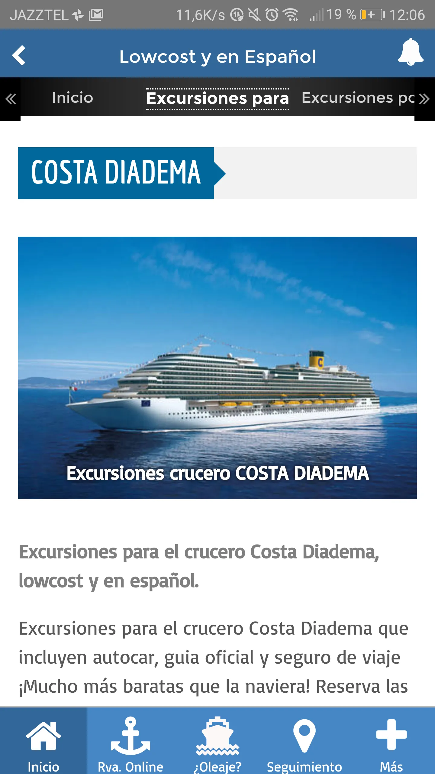 EXCURSIONES CRUCEROS | Indus Appstore | Screenshot