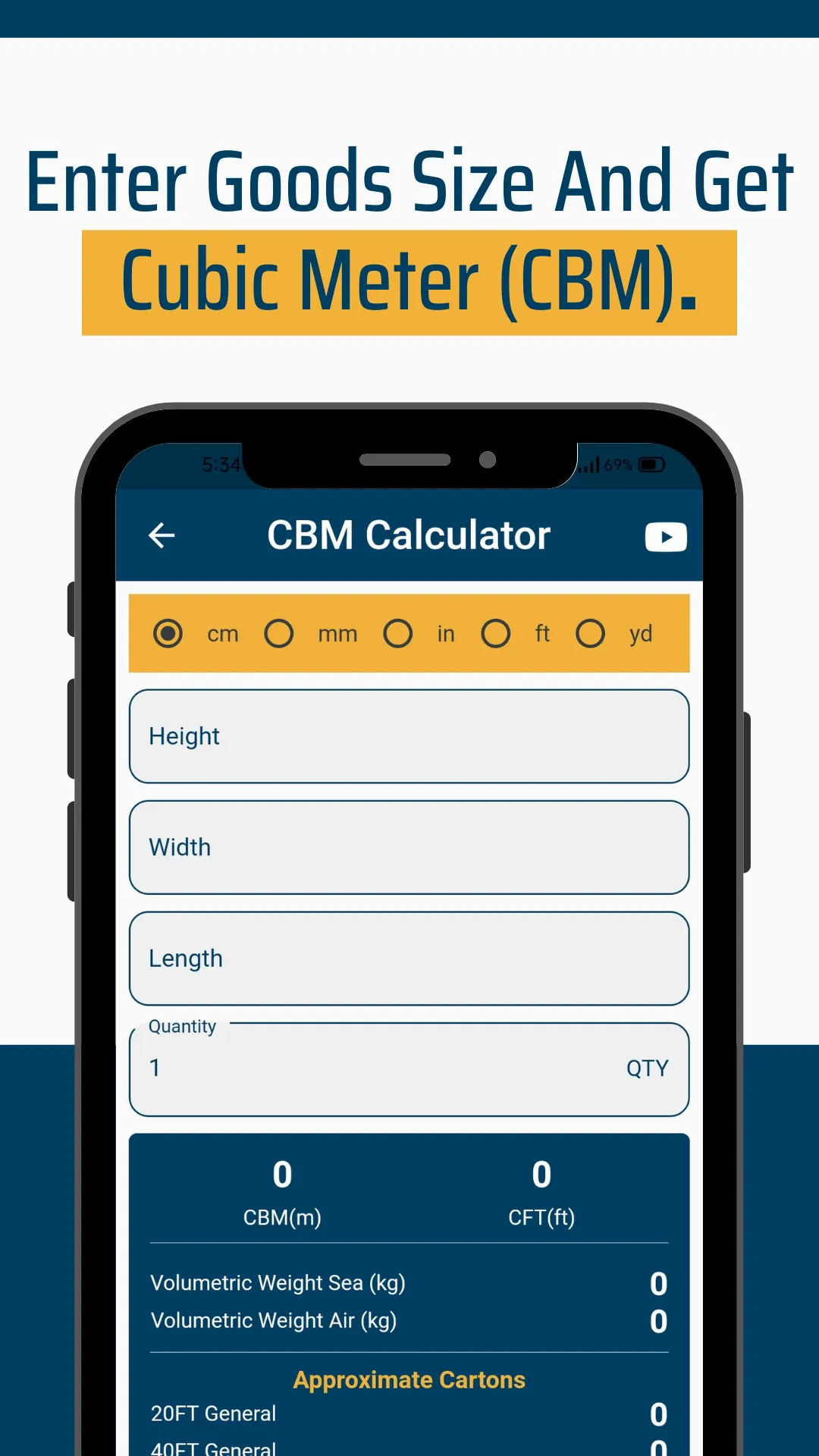 CBM Calculator | Indus Appstore | Screenshot