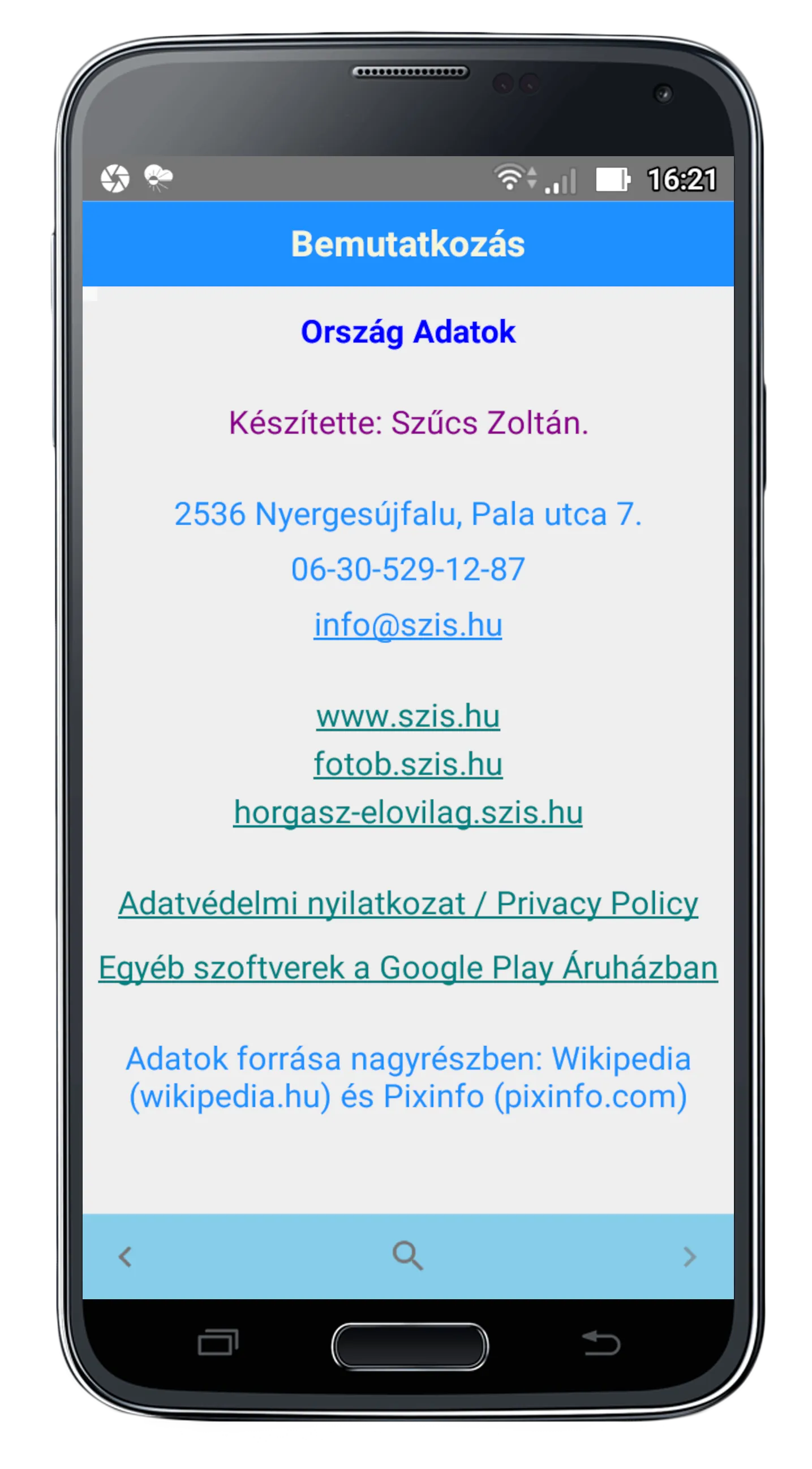 Ország Adatok | Indus Appstore | Screenshot