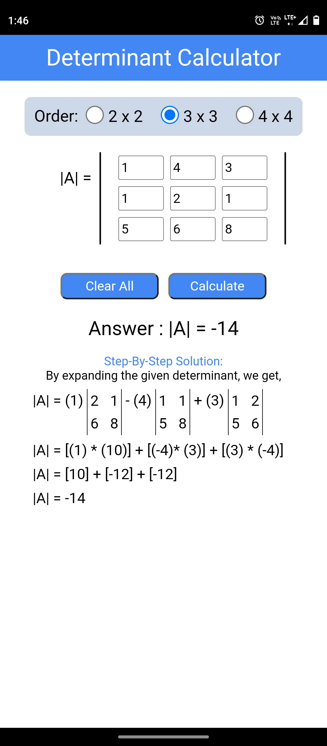 Determinant Calculator | Indus Appstore | Screenshot