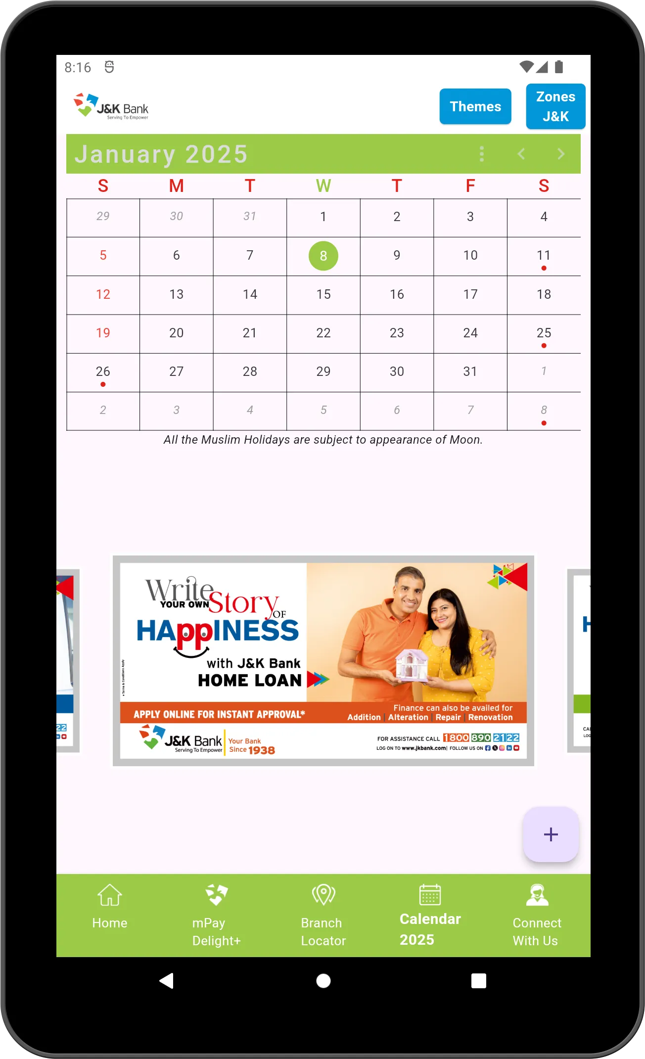 J&K Bank eCalendar | Indus Appstore | Screenshot