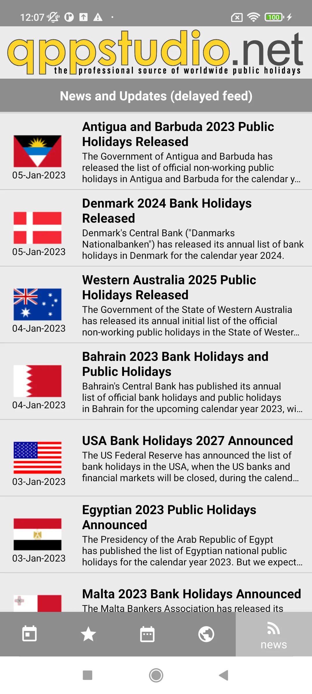 Worldwide Public Holidays | Indus Appstore | Screenshot