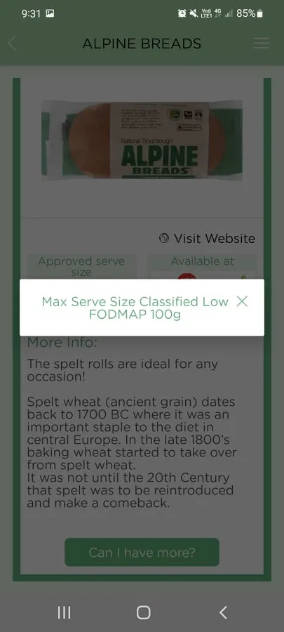 FODMAP Friendly | Indus Appstore | Screenshot