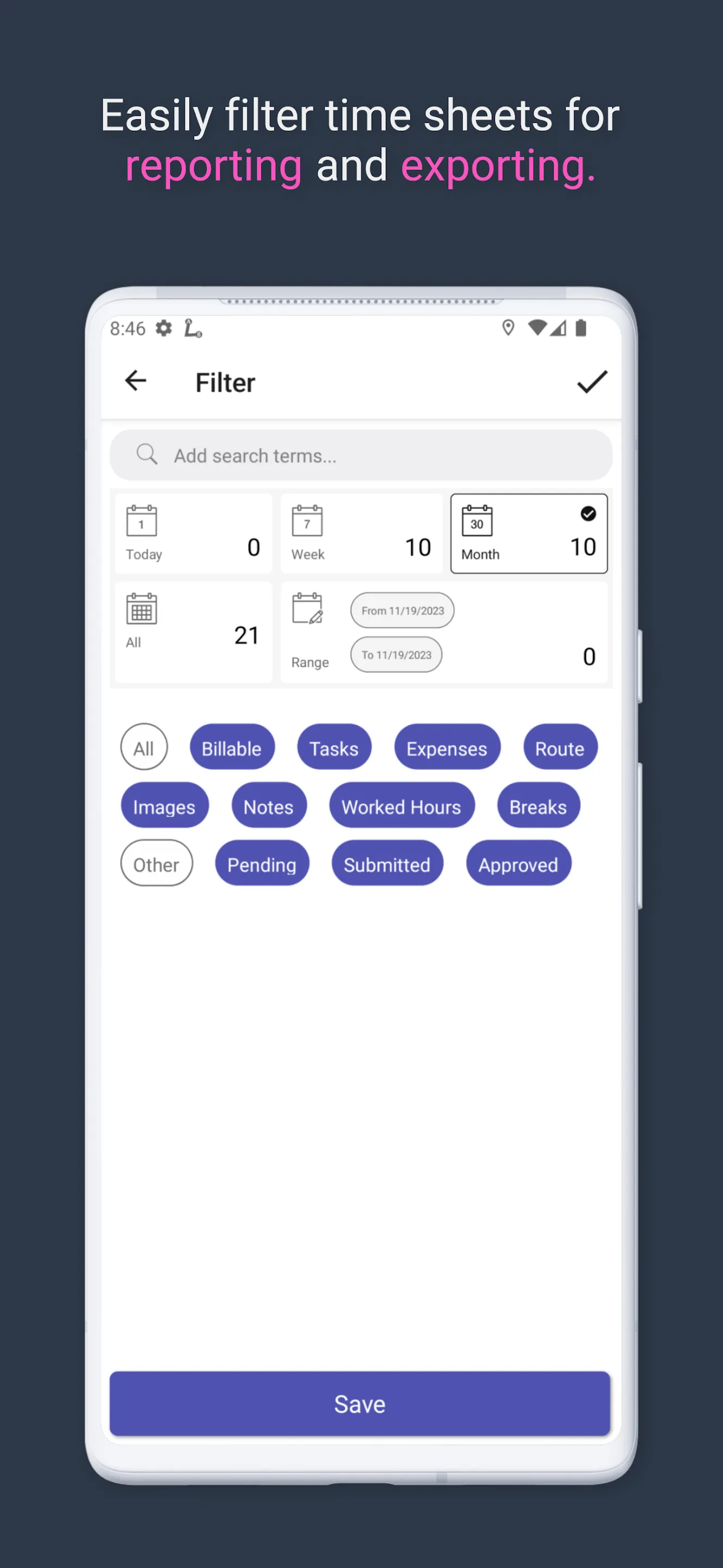 Timesheet Express Time Tracker | Indus Appstore | Screenshot