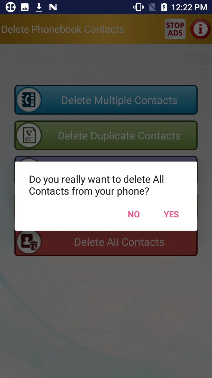 Delete all Phonebook Contacts | Indus Appstore | Screenshot