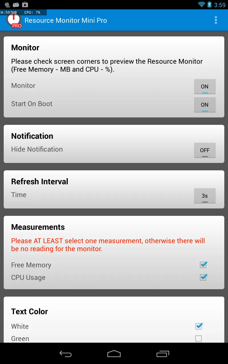 Resource Monitor Mini | Indus Appstore | Screenshot