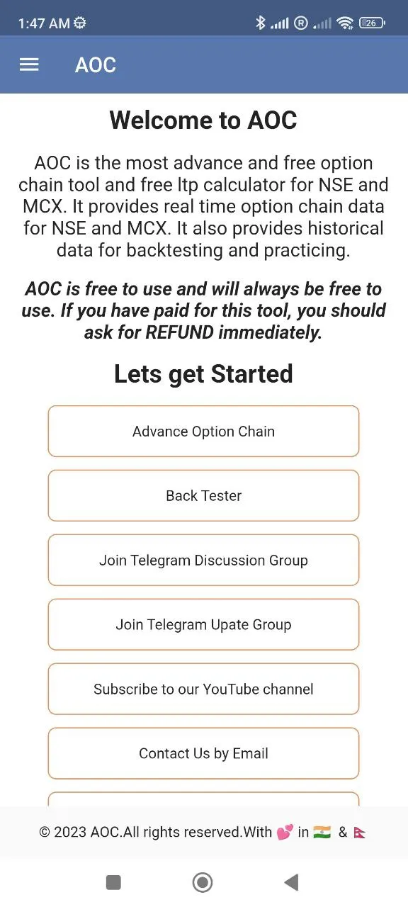 Advance Option Chain (AOC) | Indus Appstore | Screenshot