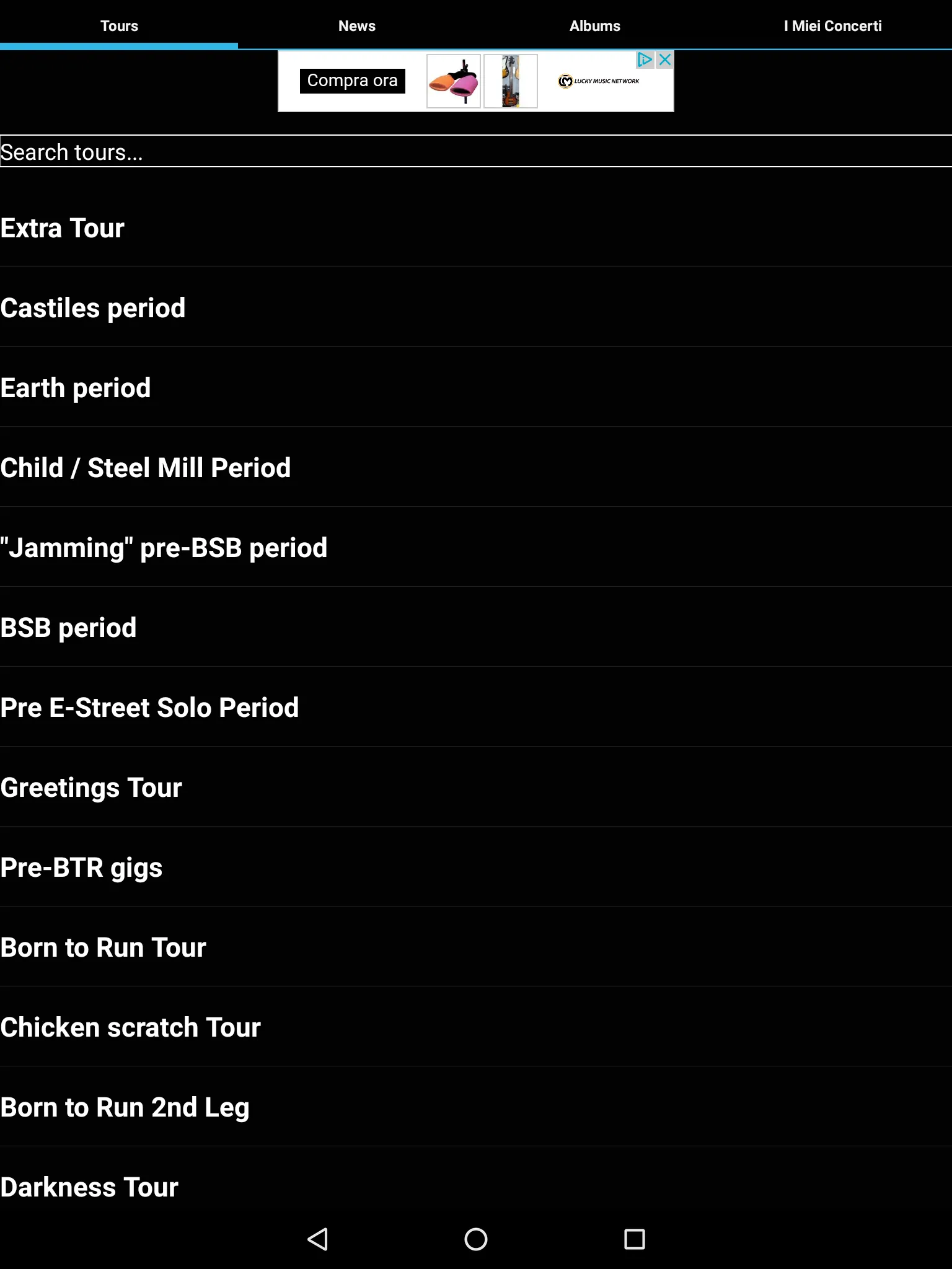 Bruce Springsteen Concerts | Indus Appstore | Screenshot