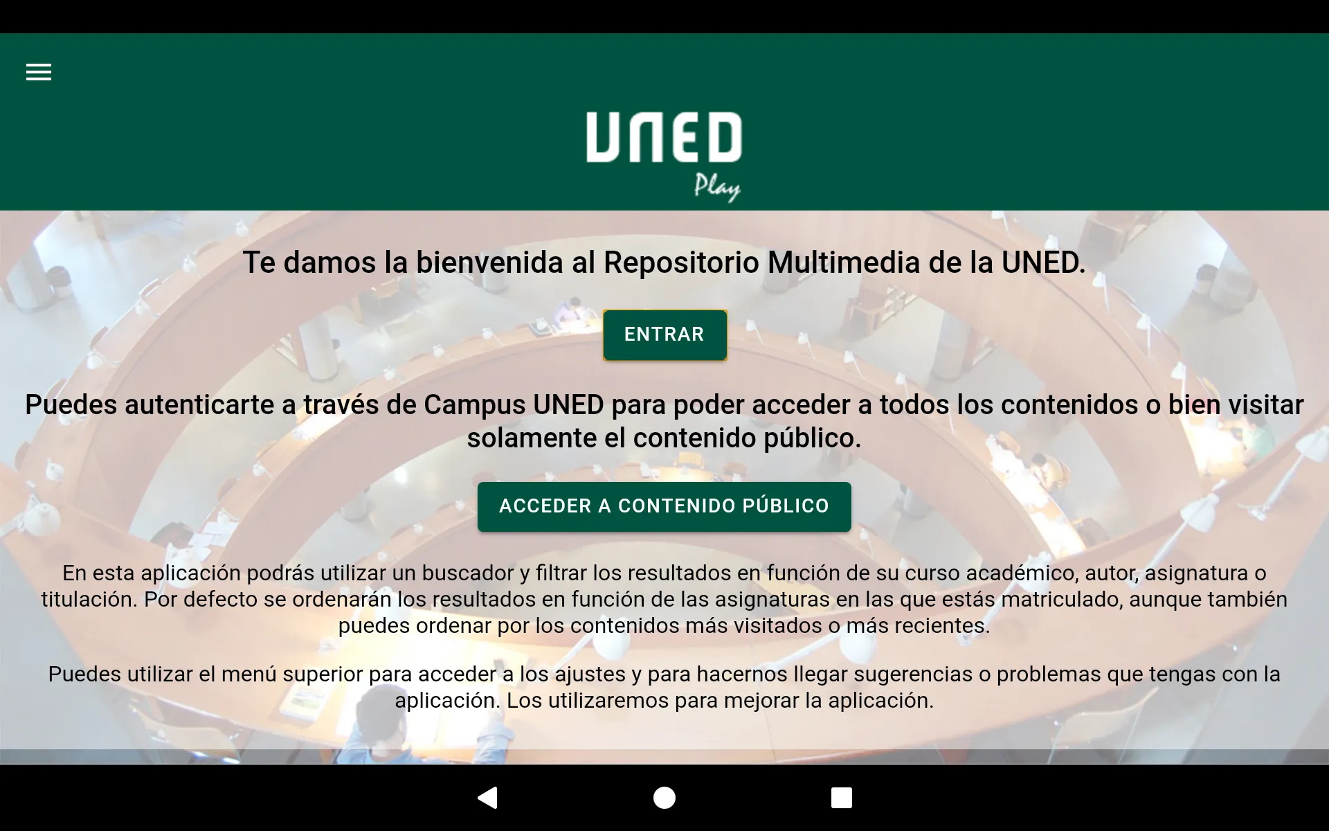 Reproductor multimedia UNED | Indus Appstore | Screenshot