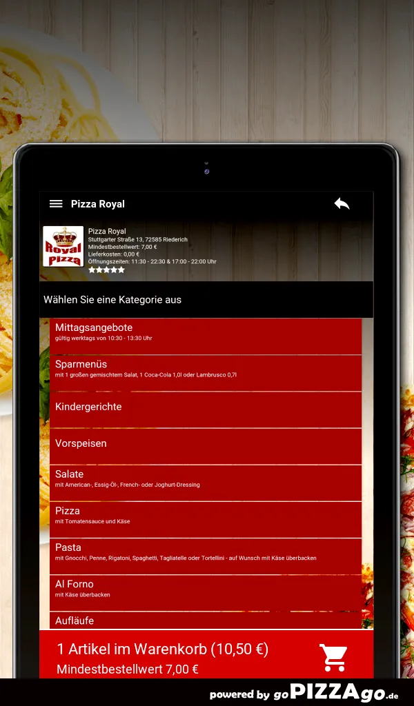 Pizza Royal Riederich | Indus Appstore | Screenshot