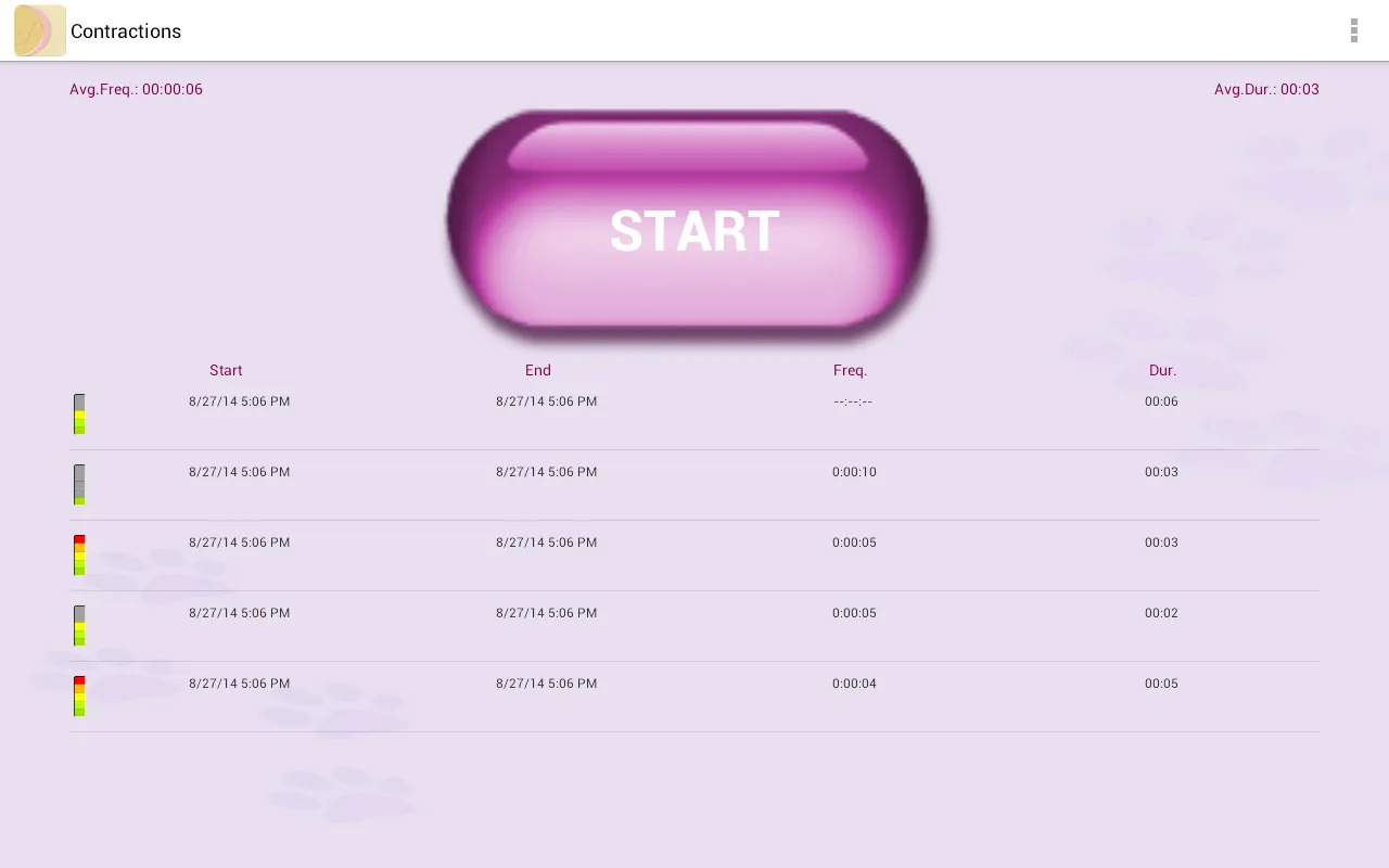 My Contractions Tracker | Indus Appstore | Screenshot