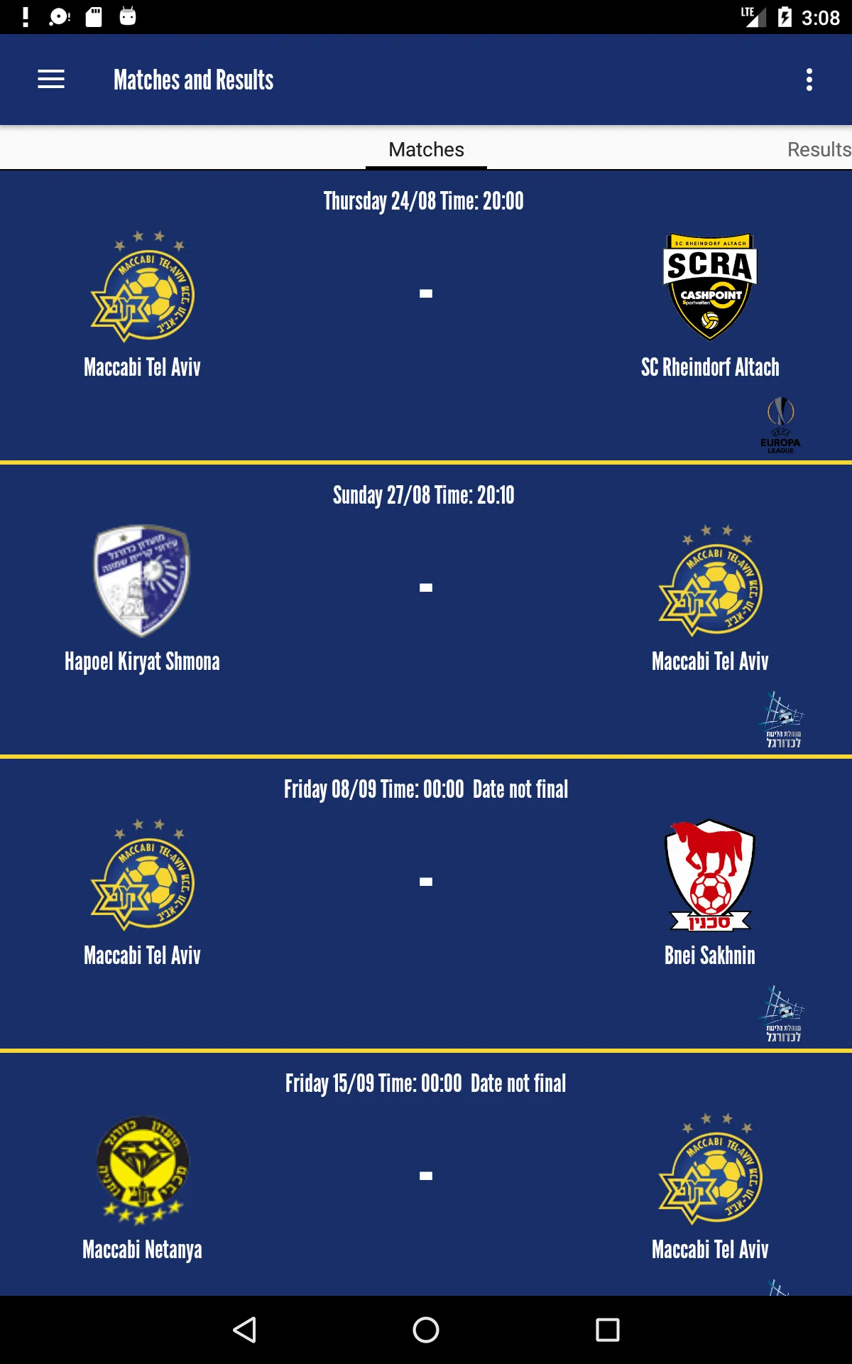 Maccabi Tel Aviv FC | Indus Appstore | Screenshot