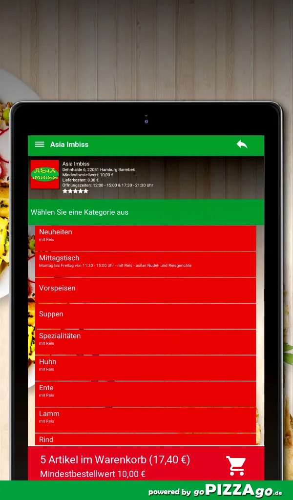 Asia Imbiss Hamburg Barmbek | Indus Appstore | Screenshot