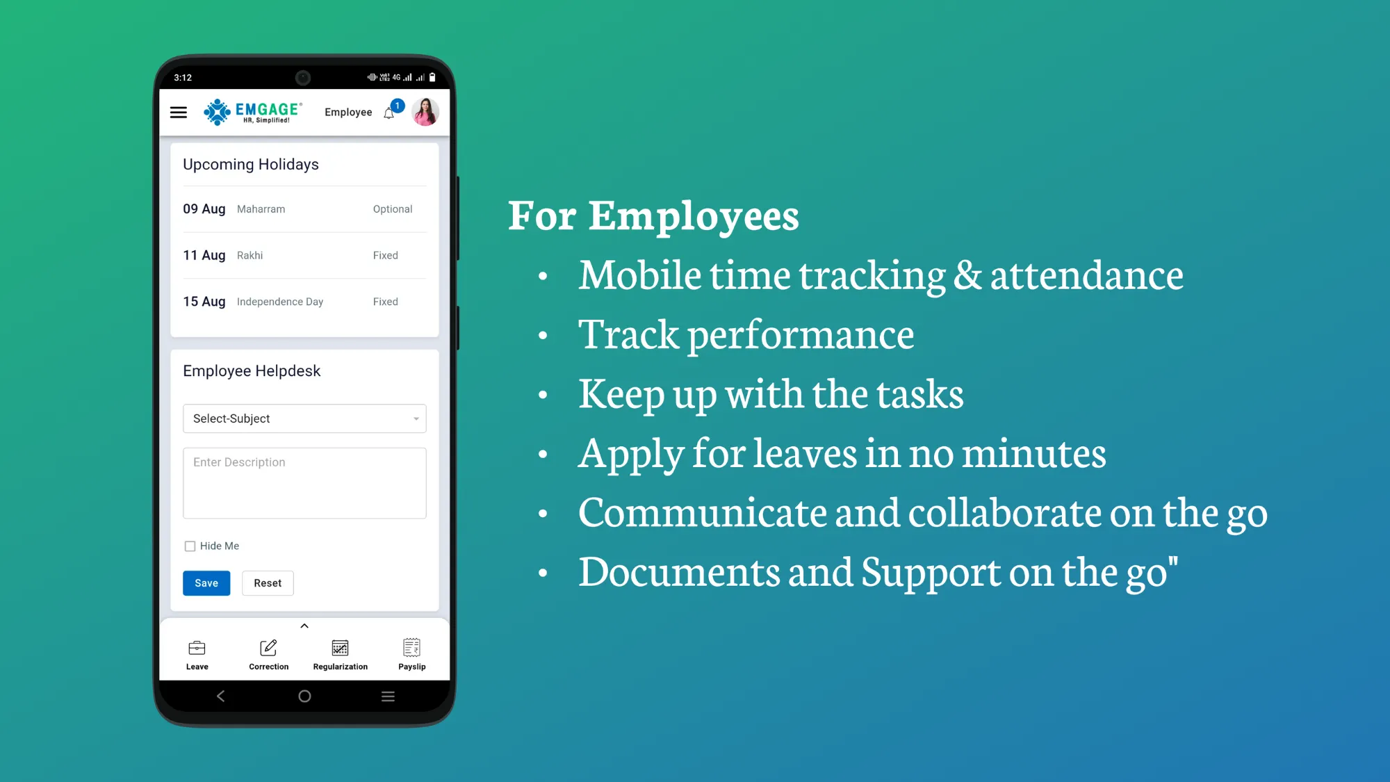 Emgage HRMS | Indus Appstore | Screenshot