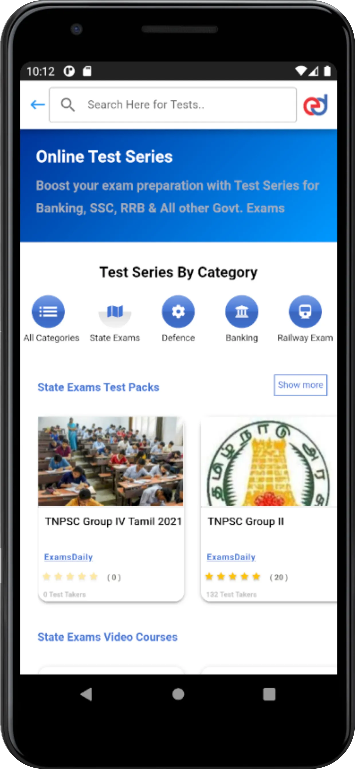 ExamsDaily - Live Class/Test | Indus Appstore | Screenshot