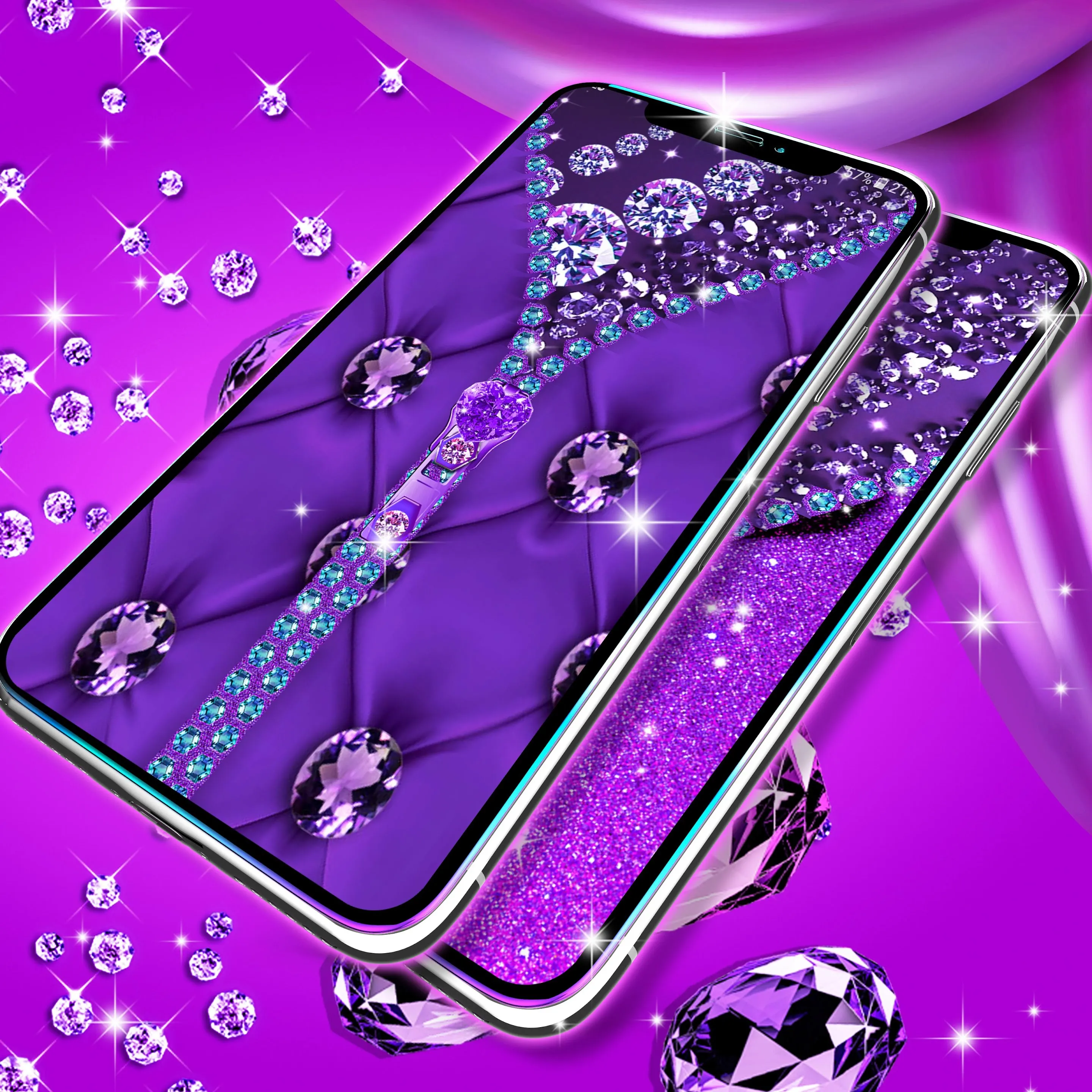 Purple diamond lock screen | Indus Appstore | Screenshot