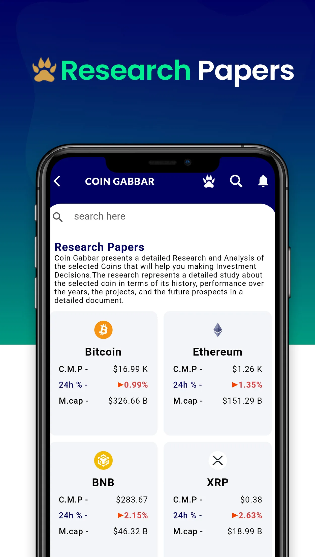 Coingabbar: Live Crypto Prices | Indus Appstore | Screenshot